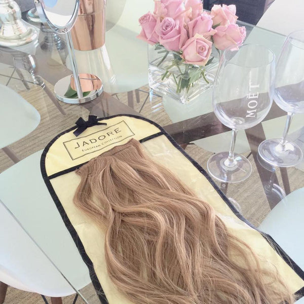 J'adore clip-in hair extensions package